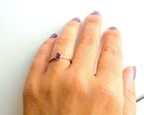 0.5ct Engagement Ring Pear Pink Ruby Solitaire Minimalist 14k White Gold Finish