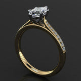 Accents with Solitaire Engagement Ring 1.2ct Marquise Diamond 14k WhiteGold Over