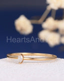 0.1ct Marquise Cut Simulated Diamond Minimalist Ring 14k Yellow Gold Plated