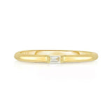 0.2ct Baguette Cut Diamond Engagement Ring 14k Yellow Gold Finish Minimalist