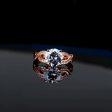 1.6ct Round Cut VVS1D Diamond Engagement Ring 14k Rose Gold Finish Split Shank