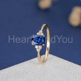 0.5ct Oval Cut Simulated Sapphire Petite Engagement Ring 14k Yellow Gold Plated