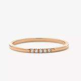 0.3ct Wedding Ring Band Round Cut Diamond Minimalist 14k Yellow Gold Finish