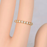 Half Eternity Wedding Ring Band 1.2ct Round Cut Diamond 14k Yellow Gold Finish