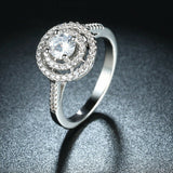 2ct Round Cut Diamond Engagement Ring 14k WhiteGold Finish Double Halo Solitaire