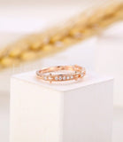 0.2ct Round Cut Moissanite Stackable Women Wedding Band 14k Rose Gold Plated