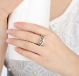 1Ct Round Cut Diamond Princess Tiara Crown Engagement Ring 14K White Gold Finish