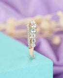 Cluster Crown Tiara Engagement Ring 1.2ct Round Cut Diamond 14k Yellow Gold Over