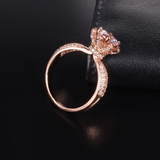 1.5ct Round Cut VVS1D Diamond Engagement Ring 14k Rose Gold Finish Flower Design