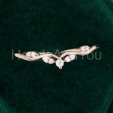 0.2ct Round Cut Moissanite Anniversary Women Wedding Band 14k Rose Gold Plated