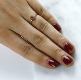 0.5ct Round Cut Diamond Engagement Ring Moon and Star Design 14k Rose Gold Over