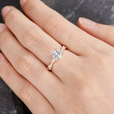 0.9ct Round Cut Diamond Infinity Solitaire Engagement Ring 14k Rose Gold Finish