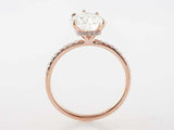 2.4ct Pear Cut Diamond Engagement Ring Accents with Solitaire 14k Rose Gold Over