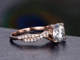 1ct Round Cut Diamond Engagement Ring 14k RoseGold Finish Infinity Wedding Women