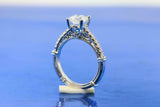 1.4ct Round Cut Diamond Solitaire with Accents Filigree Ring 14k White Gold Over