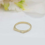 0.1ct Engagement Ring Round Cut Diamond Minimalist 14k Yellow Gold Finish