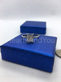 0.5ct Emerald Simulated Diamond Solitaire Engagement Ring 14k White Gold Plated