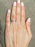 0.5ct Emerald Simulated Diamond Solitaire Engagement Ring 14k White Gold Plated