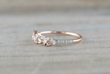 1.6ct Baguette Cut Diamond Cluster Minimalist Engagement Ring 14k Rose Gold Over