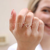 2ct Emerald Cut Simulated Peach Morganite Three Stone Ring 14k YellowGold Plated