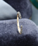 0.3ct Round Cut Simulated Black Diamond Open Cuff Wed Band 14k YellowGold Plated