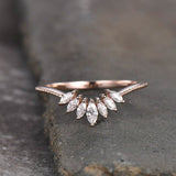 1.2ct Engagement Ring Marquise Cut Diamond Solitaire Crown 14k Rose Gold Finish