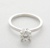 0.5ct Round Cut Moissanite Solitaire Prong Engagement Ring 14K White Gold Plated