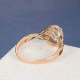 2.5ct Oval Cut Peach Morganite Engagement Ring 14k Rose Gold Over Unique Design