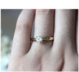 0.5ct Round Cut VVS1D Diamond Engagement Ring 14k Yellow Gold Finish Solitaire