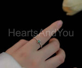 0.5ct Round Cut Simulated Emerald Minimal Engagement Ring 14k Yellow Gold Plated