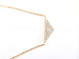 2ct Round Cut Moissanite Inverted Pave Triangular Pendant 14k Yellow Gold Plated