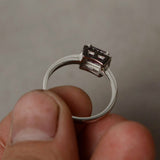 1.3ct Princess Cut Pink Ruby Engagement Ring 14k WhiteGold Finish Halo Solitaire