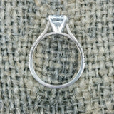 2.4Ct Princess Cut Diamond Split Band Women Solitaire Ring 14K White Gold Finish