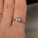 1ct Oval Peach Morganite Promise Solitaire Engagement Ring 14k White Gold Finish