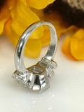 1.5ct Asscher Cut VVS1 Diamond Five Stone Engagement Ring 14k White Gold Finish