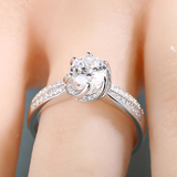 2ct Round Cut Diamond Engagement Ring 14k White Gold Finish Unique Promise Women