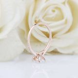 1.6ct Oval Cut Diamond Engagement Ring Solitaire with Accents 14k Rose Gold Over