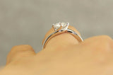 1Ct Round Cut Diamond Twist Swirl Solitaire Engagement Ring 18K White Gold Over