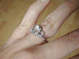 1.5Ct Round Cut Diamond Floral Leaf Design Engagement Ring 14K White Gold Finish