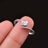0.25ct Engagement Ring Oval Cut Blue Aquamarine Solitaire 14k White Gold Finish
