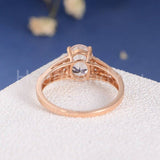 2.3ct Oval Cut Simulated Morganite Infinity Engagement Ring 14k Rose Gold Plated