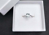 2.3ct Engagement Ring Oval Cut Blue Aquamarine Solitaire 14k White Gold Finish