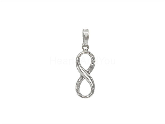 0.12ct Round Cut Moissanite Infinity Pendant 14k White Gold Plated NO CHAIN