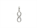 0.12ct Round Cut Moissanite Infinity Pendant 14k White Gold Plated NO CHAIN