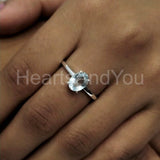 0.5ct Oval Cut Simulated Red Aquamarine Solitaire Ring 14k White Gold Plated