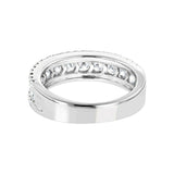 4Ct Round Cut Diamond Half Eternity Three Row Wedding Band 14K White Gold Finish