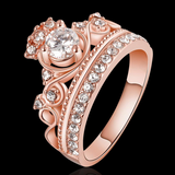 2.5Ct Round Cut VVS1 Diamond Princess Crown Engagement Ring 14K Rose Gold Finish