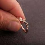 Floral Leaf Twig Engagement Ring 0.12ct Round Cut Diamond 14k Rose Gold Finish