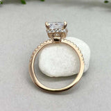 2.3ct Engagement Ring Radiant Cut Diamond Hidden Halo 14k Yellow Gold Finish