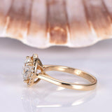 Halo Accent Solitaire Engagement Ring 1ct Round Cut Diamond 18k Rose Gold Finish